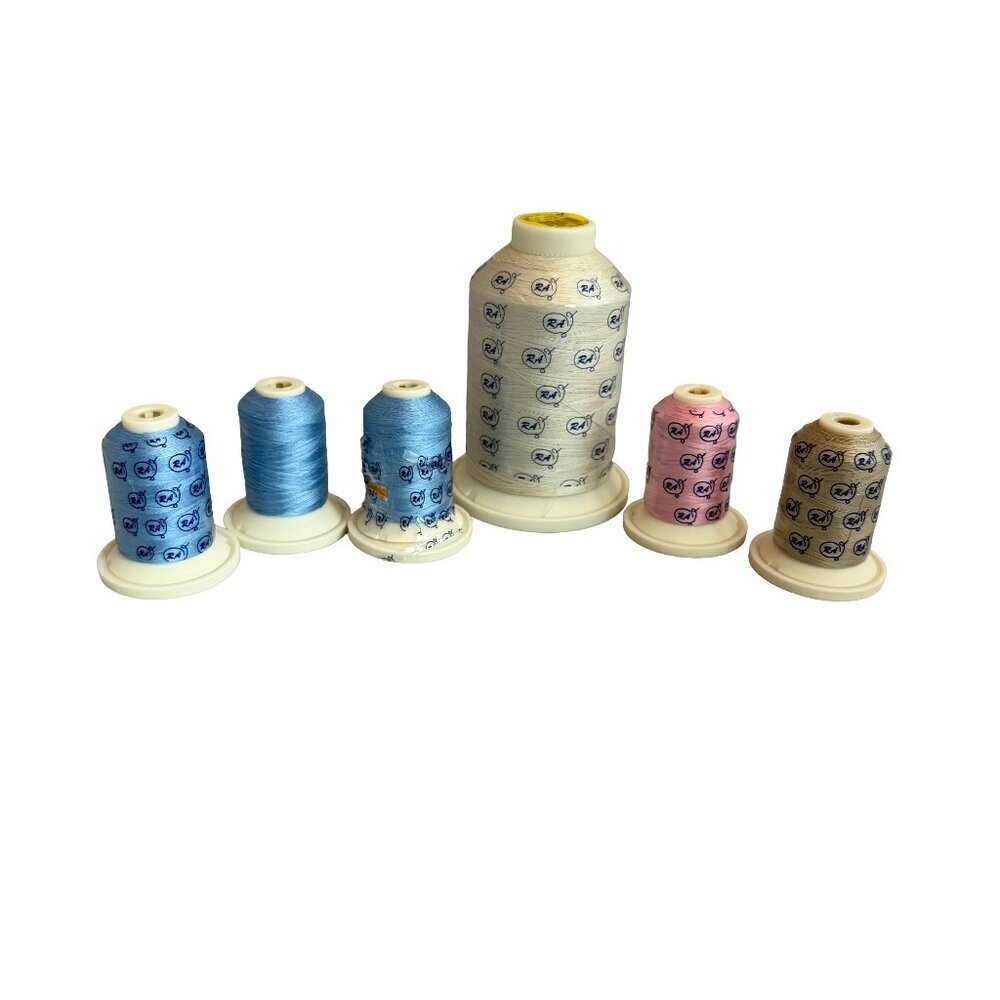Robison Anton RA Six Spools Thread 100% Cotton Beige Rose Blue Eggshell NEW